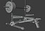 3D Barbell Rack Stand model