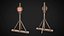 Set of 3 Medieval Training Wooden Targets 3D model