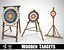 Set of 3 Medieval Training Wooden Targets 3D model