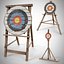 Set of 3 Medieval Training Wooden Targets 3D model