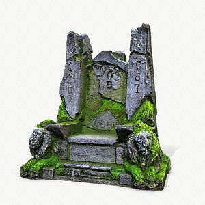 3D model Lion Stone Throne 3