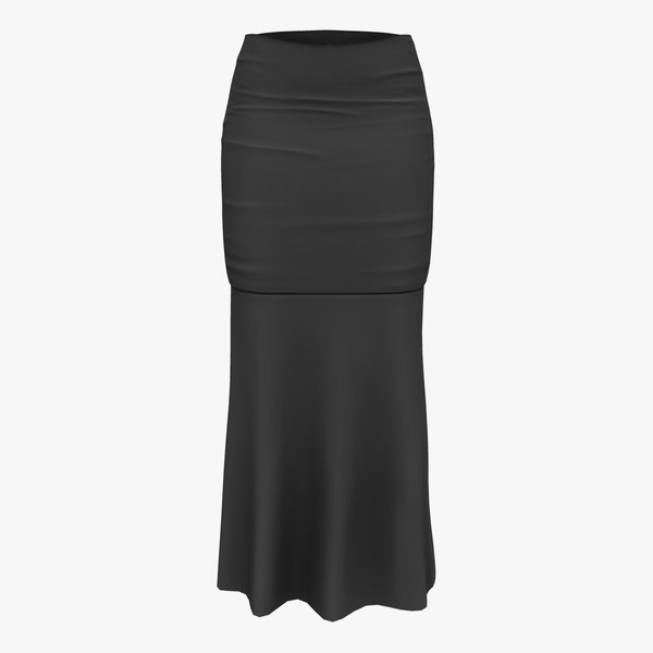 Long Black Victorian Skirt model - TurboSquid 1987830