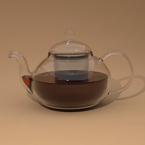 Glass kettle with cap and teapot