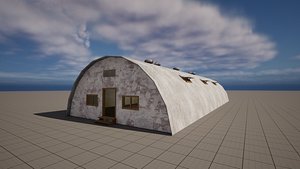 Old Barack WWII 3D model