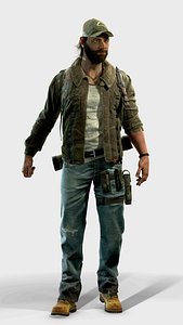 3D model archer survivor character knife