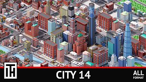 3D city low poly Brooklyn model