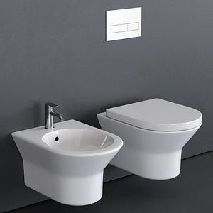 3D model tono toilet wall-hung bidet