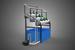 HYDROPONIC FARM PLANT AUTO WATER CYCLE TANK PUMP NOZZLE SPRAYER 3D model