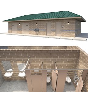 Public Building-005 Restroom with Interior