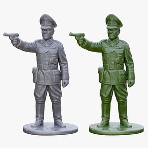 3D Plastic Toy Soldier Army WW2 Gray and Green model