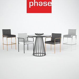 3d chair bar stool cafe table