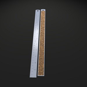 3d model stainless steel ruler