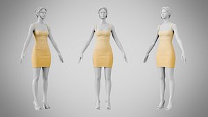 3D Dress 52 Caramel With Design