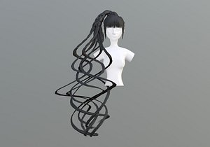 Braids Female Hair 3D model