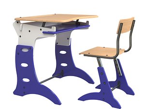 School desk and chair