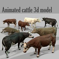 Animated Cow Low-poly