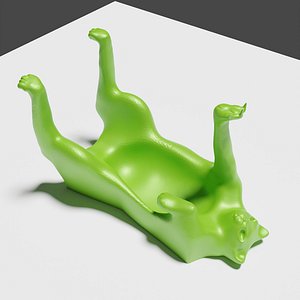 Decorative container in the shape of a cat 3D