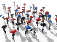 Low Poly People Holding Umbrella Pack Vol 1