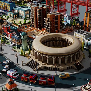 3D Ultimate Stylized City Pack model