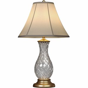 3D Crystal Table Lamp with Silk Shade Nightstand bedside 3D model
