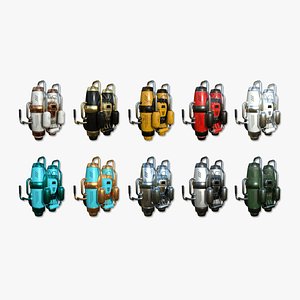 3D 10 Jetpacks A Collection - SciFi Character Design model