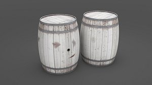 White Wooden barrel