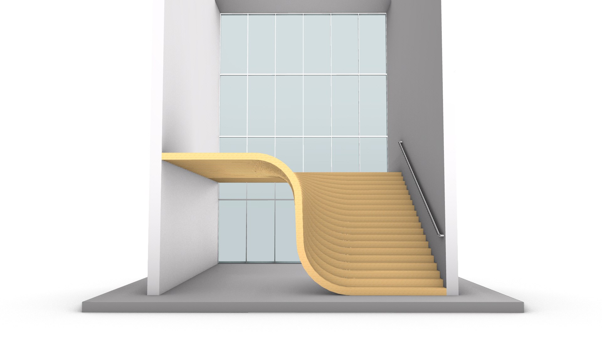 3D Smooth Wavy Floating Stairs Model - TurboSquid 2177240