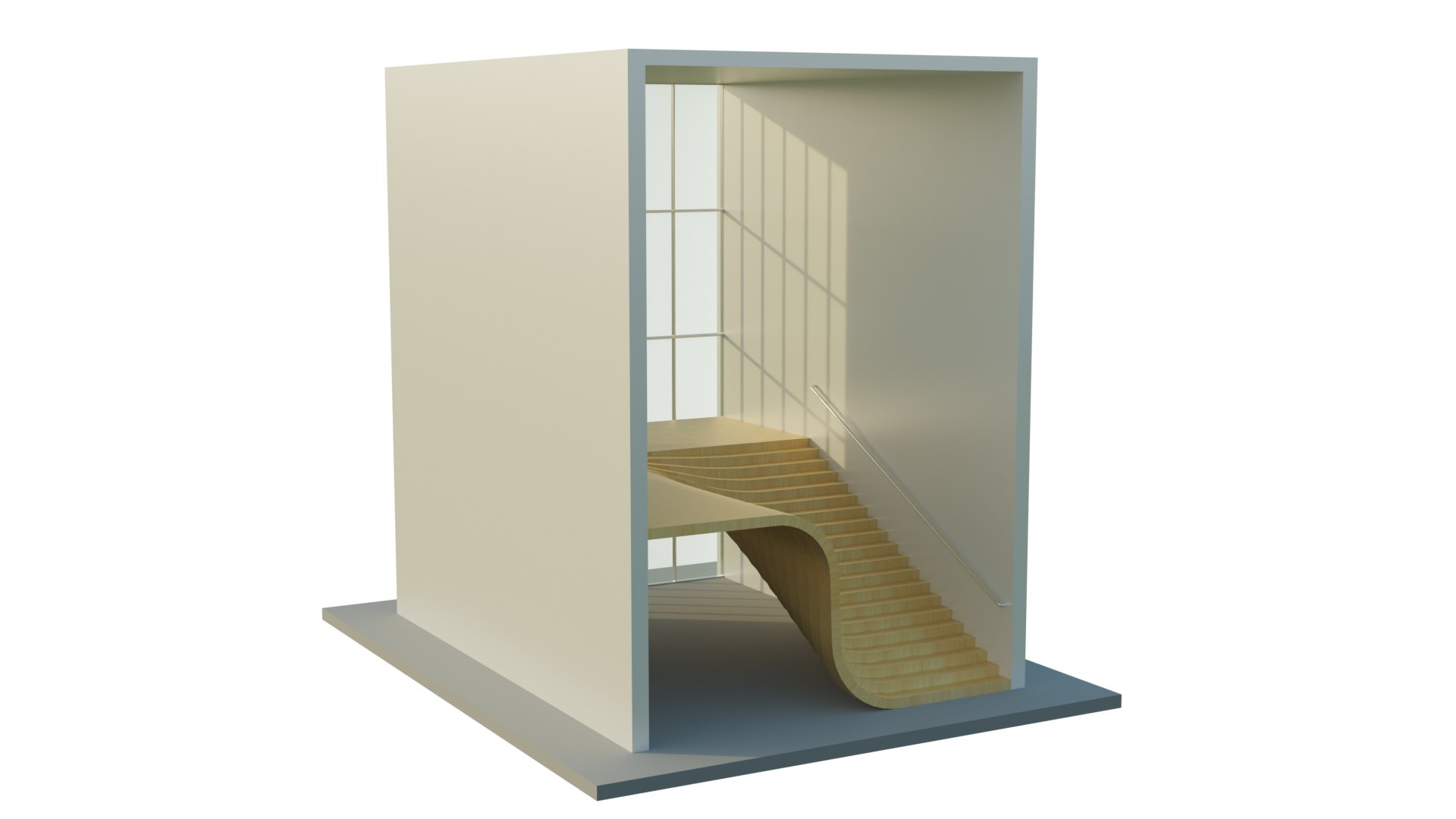 3D Smooth Wavy Floating Stairs model - TurboSquid 2177240