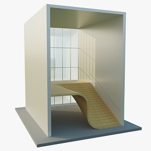 3D Smooth Wavy Floating Stairs model