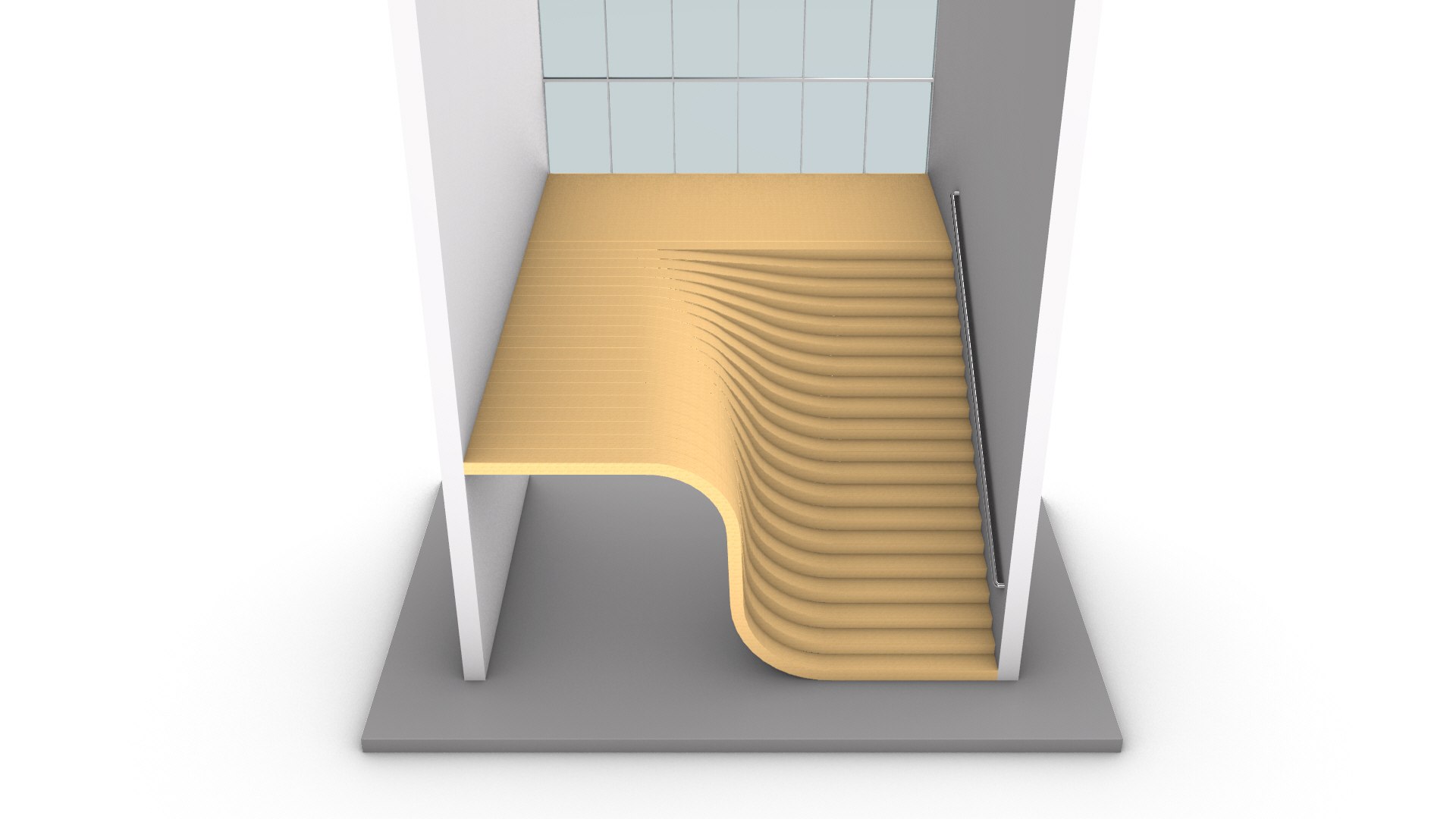 3D Smooth Wavy Floating Stairs Model - TurboSquid 2177240