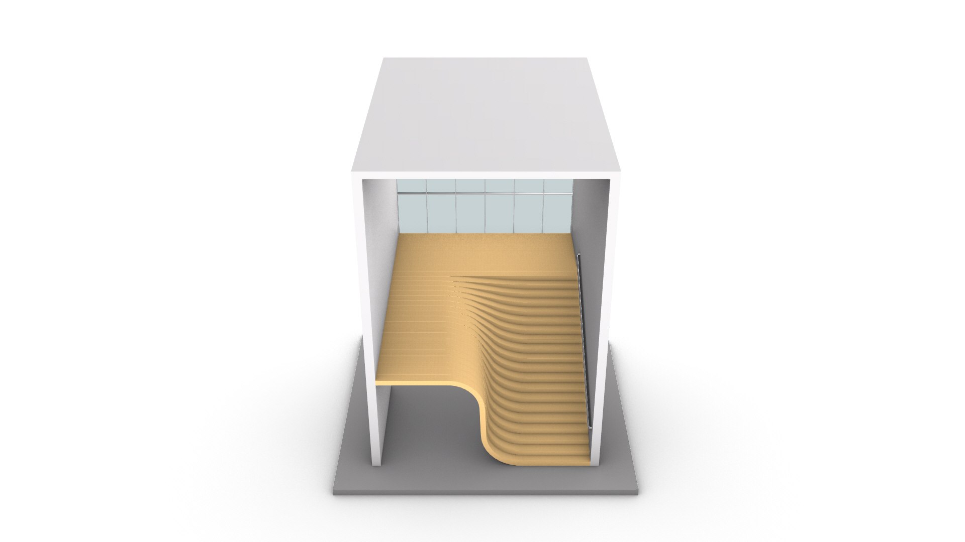 3D Smooth Wavy Floating Stairs Model - TurboSquid 2177240