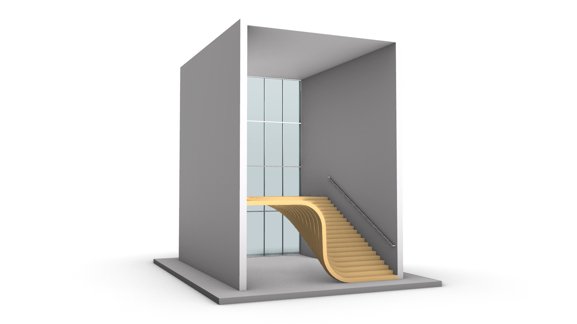 3D Smooth Wavy Floating Stairs Model - TurboSquid 2177240