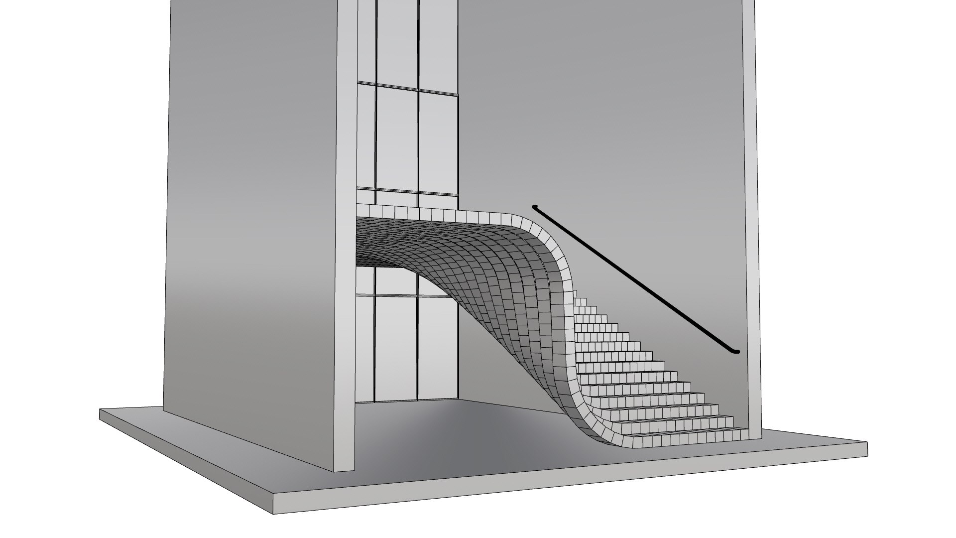 3D Smooth Wavy Floating Stairs Model - TurboSquid 2177240