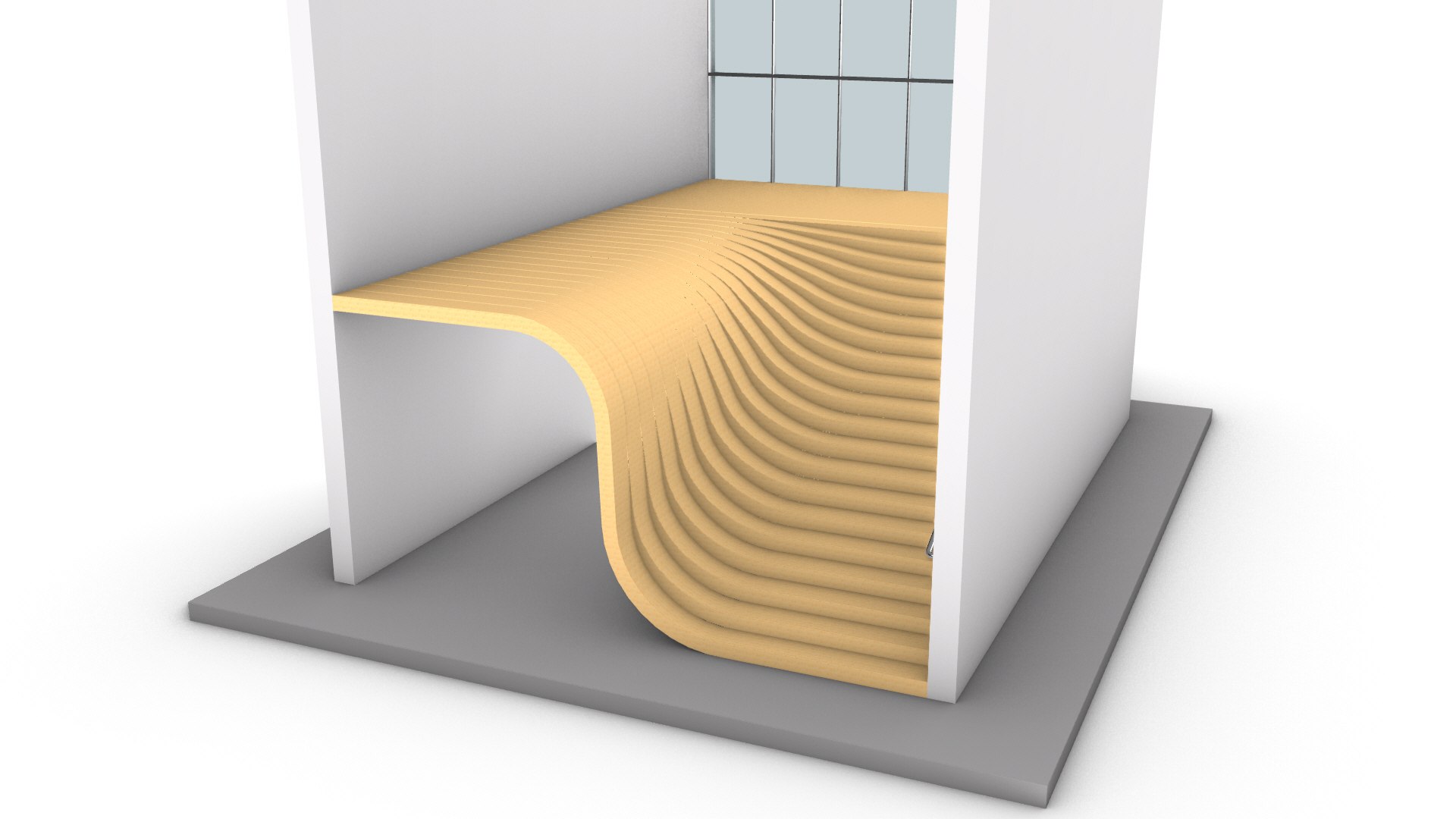 3D Smooth Wavy Floating Stairs Model - TurboSquid 2177240