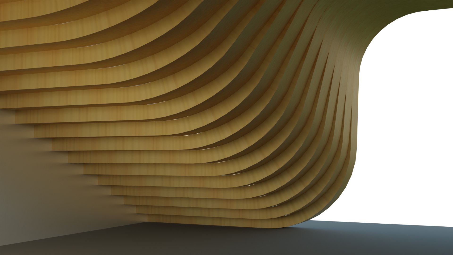 3D Smooth Wavy Floating Stairs Model - TurboSquid 2177240
