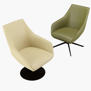 3D Modern lounge leather chair 2