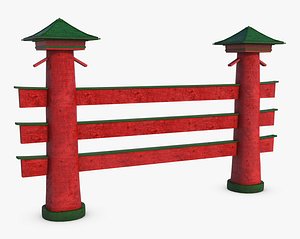 3D model asia fence