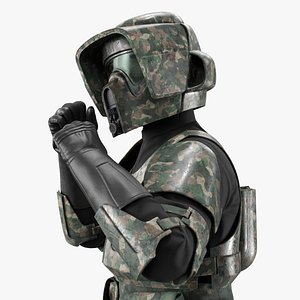 3D Star Wars Scout Trooper Armor Forest Camouflage Rigged