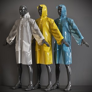 Transparent 3d Monogram Raincoat In Noir