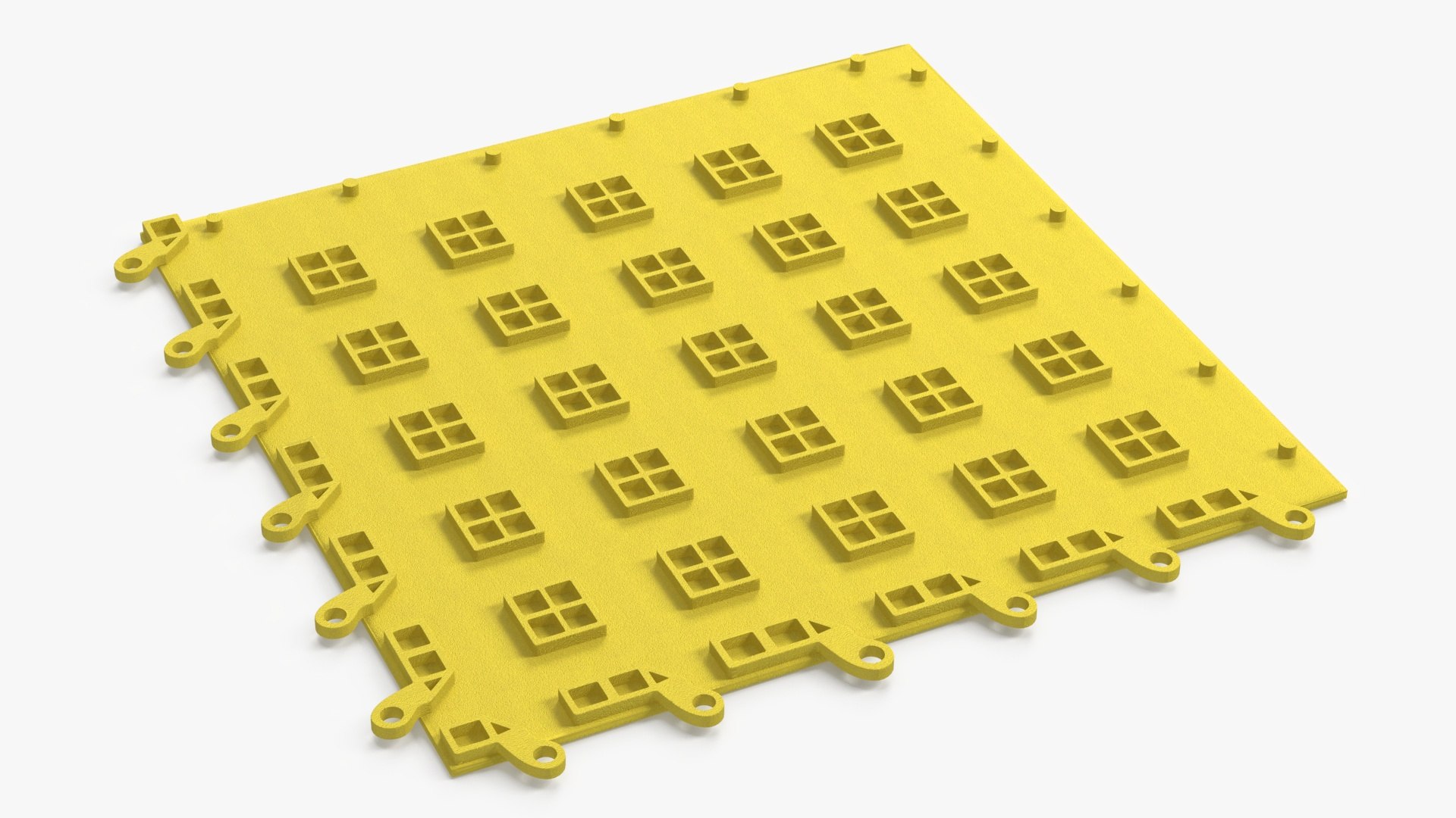 3D Interlocking Floor Mat Tile Yellow Model - TurboSquid 2234489
