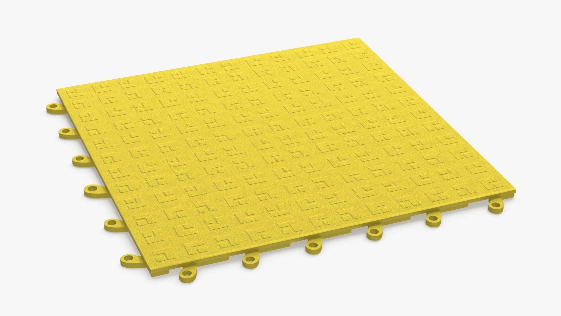 Interlocking Floor Mat Tile Yellow 3D model preview