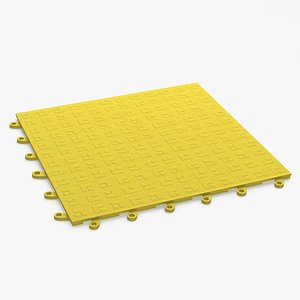 3D Interlocking Floor Mat Tile Yellow model