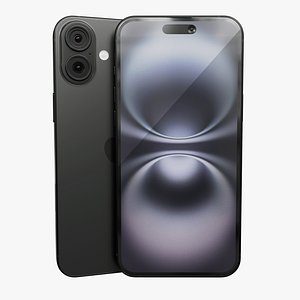 3D Realistic Apple  Iphone 16 Plus Black