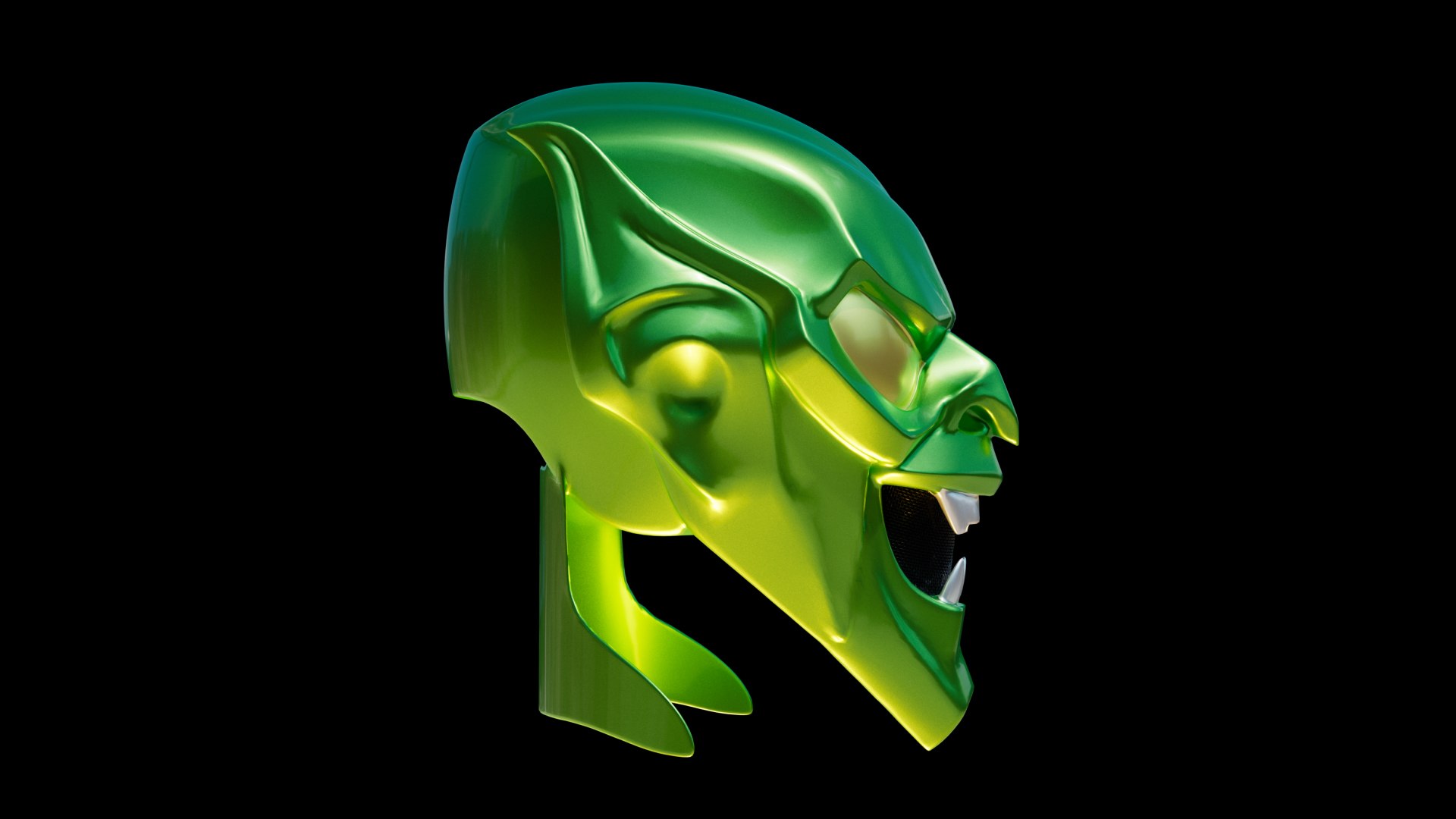 Tree Sprite Mask Rubber Goblin with Green Hair main image 1