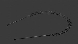 Realistic Zigzag Metal Hair Band 3D Model 3D model