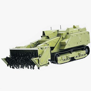 Uran-6 Multifunctional Robotic Demining System - Milling Mine Flail 3D model