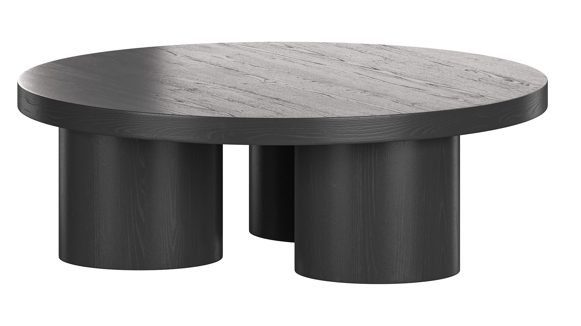 3D Damian Wooden Round Coffee Table - Black Model - TurboSquid 2387640