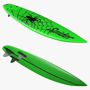 Surfboard with Spider Design