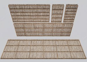 Woven Rattan Ceiling Panel Set