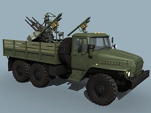 3d anti-aircraft ural-4320 truck aa